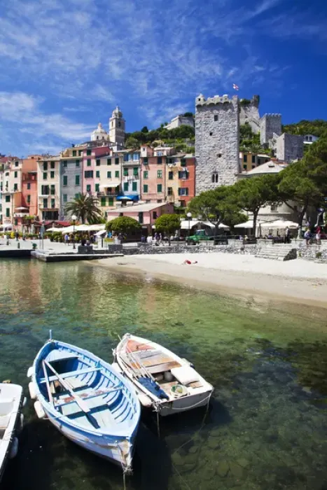 Framed Print : Europe; Italy; La Spezia; Portovenere; Small Boats at anchor in Harbor Framed Print : Europe; Italy; La Spezia; Portovenere; Small Boats at anchor in Harbor