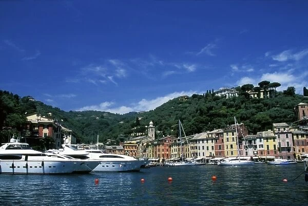 Europe, Italy, Liguria, Portofino. Boats on water