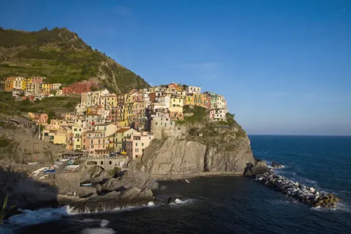 Framed Print : Europe, Italy, Liguria region, Cinque Terre. The hillside town of Manarola