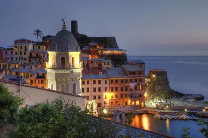 Framed Print : Europe, Italy, Liguria region, Cinque Terre. The hillside town of Vernazza in the evening Framed Print : Europe, Italy, Liguria region, Cinque Terre. The hillside town of Vernazza in the evening