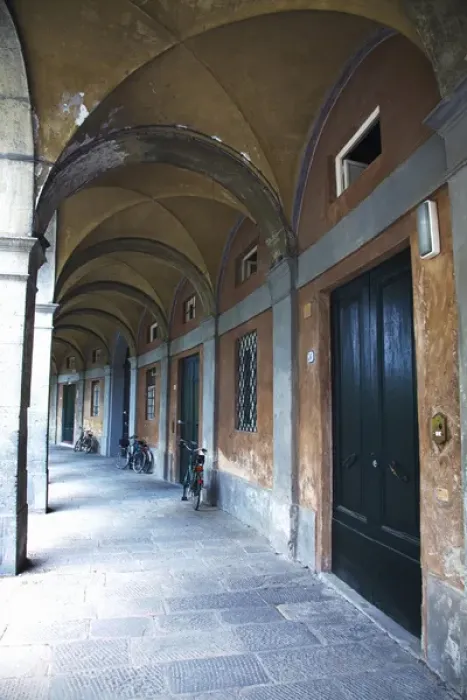 Framed Print : Europe; Italy; Lucca; Arched Hallway