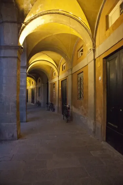 Framed Print : Europe; Italy; Lucca; Evening and Lighted Arched Hallway Framed Print : Europe; Italy; Lucca; Evening and Lighted Arched Hallway