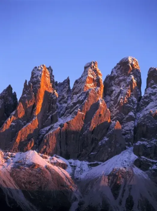Framed Print : Europe, Italy, Odle Group. Red sunset light washes the craggy peaks of the Odle Group Framed Print : Europe, Italy, Odle Group. Red sunset light washes the craggy peaks of the Odle Group