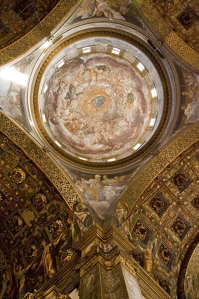 Europe, Italy, Parma. Ceiling fresco in the Church of Mary of the Fence. Credit as