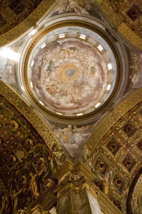 Framed Print : Europe, Italy, Parma. Ceiling fresco in the Church of Mary of the Fence. Credit as
