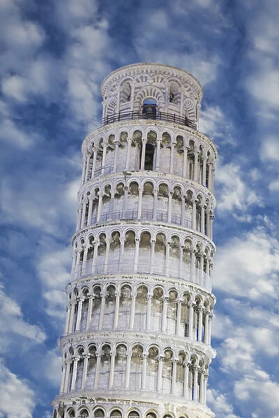 Europe, Italy, Pisa. View of top part of the Leaning Tower