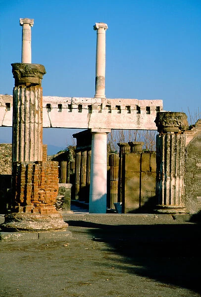 Europe, Italy, Pompeii. Ruins of Pompeii after the eruption of Mt. Vesuvius in 79 A. D