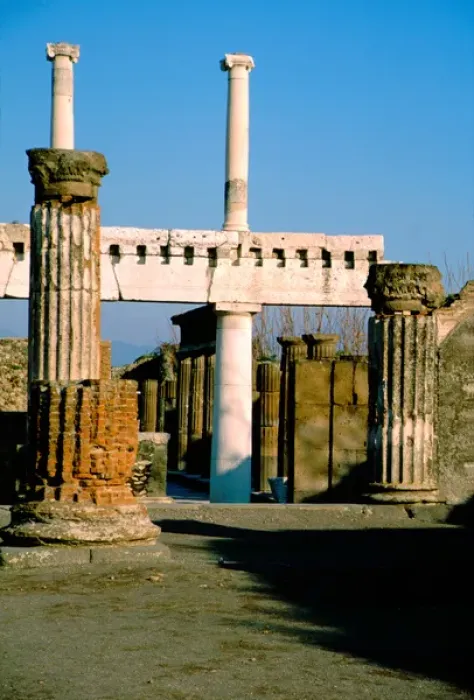 Framed Print : Europe, Italy, Pompeii. Ruins of Pompeii after the eruption of Mt. Vesuvius in 79 A. D