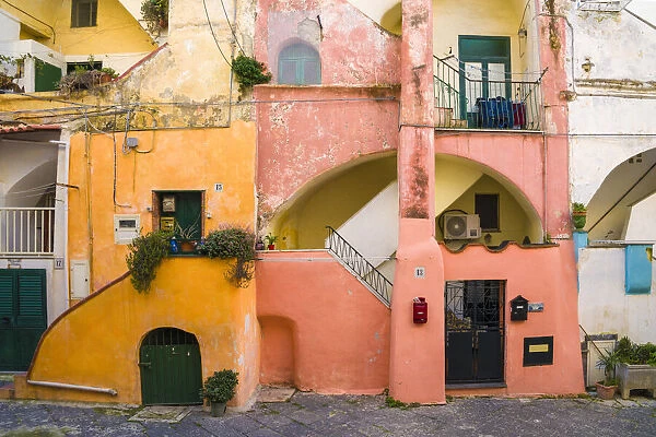 Europe, Italy, Procida. House exteriors