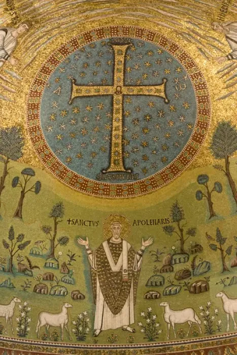 Framed Print : Europe, Italy, Ravenna. Mosaic depicting St. Apollinarius in the Church of St. Apollinare Framed Print : Europe, Italy, Ravenna. Mosaic depicting St. Apollinarius in the Church of St. Apollinare