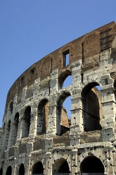 Europe, Italy, Rome. The Colosseum (aka Colosseo), the worlds largest remaining Roman structure