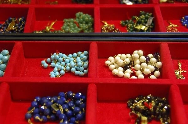 Europe, Italy, Rome. Vatican store, souvenir rosary beads blessed by Pope