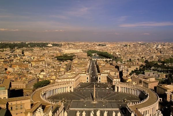 Europe, Italy, Rome, The Vatican. View from St. Peters square from dome of St