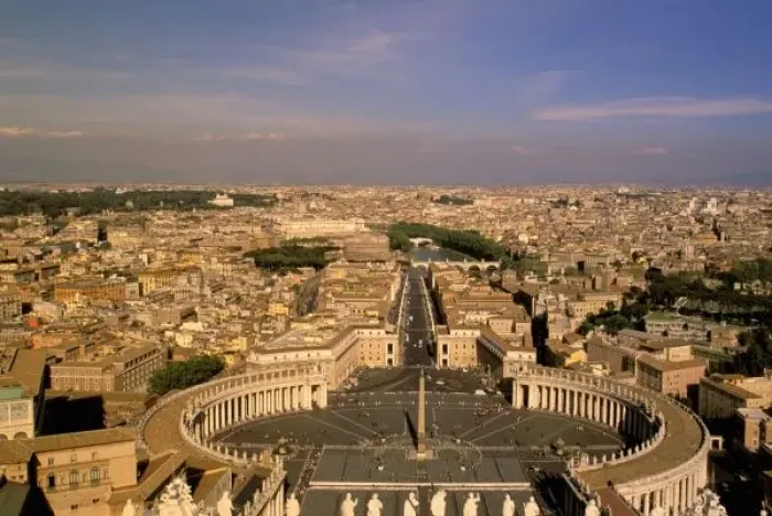 Framed Print : Europe, Italy, Rome, The Vatican. View from St. Peters square from dome of St Framed Print : Europe, Italy, Rome, The Vatican. View from St. Peters square from dome of St