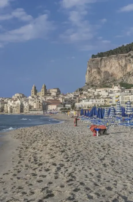 Framed Print : Europe, Italy, Sicily, Cefalu, Cefalu Beach