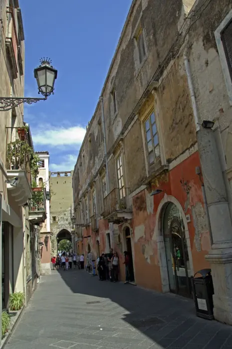 Framed Print : Europe, Italy, Sicily, Taormina. Corso Umberto, main street Framed Print : Europe, Italy, Sicily, Taormina. Corso Umberto, main street