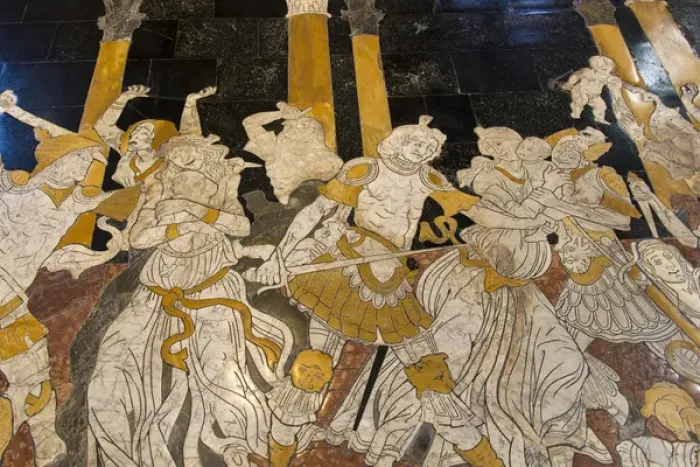 Framed Print : Europe, Italy, Siena. Duomo interior. Marble mosaic in floor Slaughter of the Innocents Framed Print : Europe, Italy, Siena. Duomo interior. Marble mosaic in floor Slaughter of the Innocents