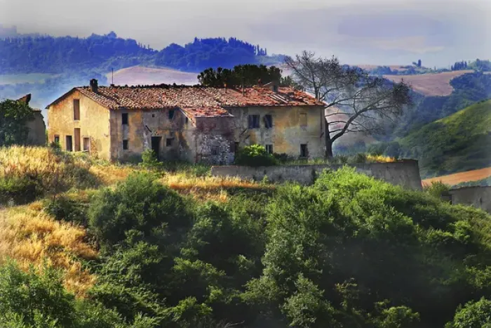 Framed Print : Europe Italy Tuscan Farmhouse Framed Print : Europe Italy Tuscan Farmhouse