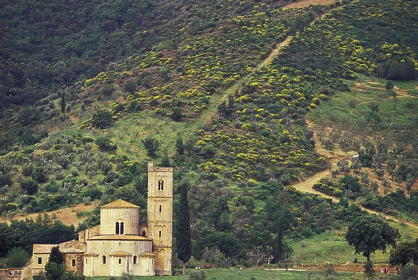 Europe, Italy, Tuscanny. Abbazia di Saint Antimo