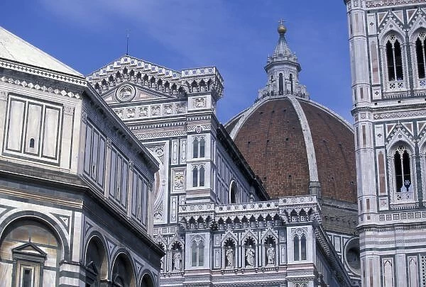 Europe, Italy, Tuscany, Florence. Piazza del Duomo. Duomo detail