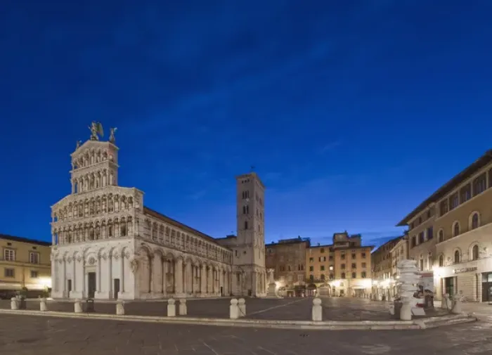 Framed Print : Europe, Italy, Tuscany, Lucca, Piazza San Michele at Dawn Framed Print : Europe, Italy, Tuscany, Lucca, Piazza San Michele at Dawn