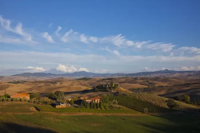 Framed Print : Europe; Italy; Tuscany; San Quirico D Orcia; Belvedere House in Southern Tuscany