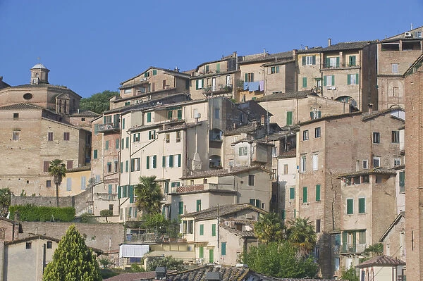 Europe, Italy, Tuscany, Siena, Hillside Houses