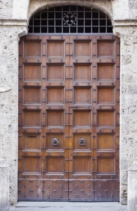 Framed Print : Europe, Italy, Tuscany, Siena, Traditional Door