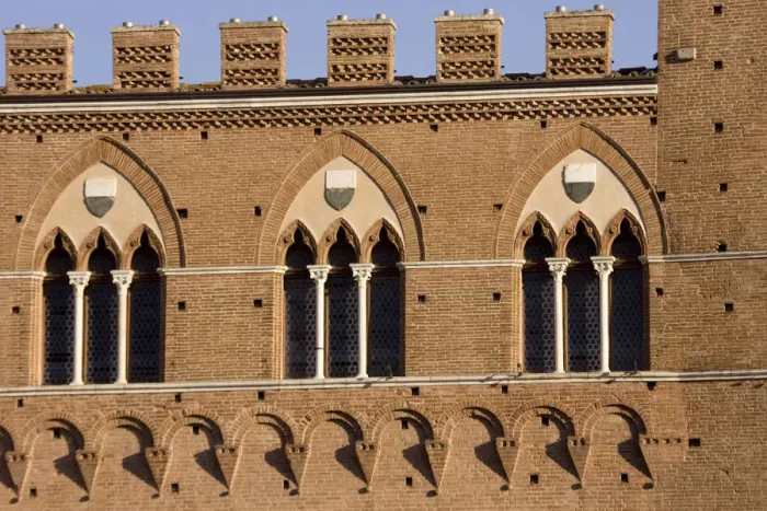 Framed Print : Europe, Italy, Tuscany, Sienna. Three windows on Torre del Mangia medieval building Framed Print : Europe, Italy, Tuscany, Sienna. Three windows on Torre del Mangia medieval building
