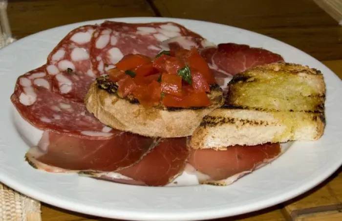 Framed Print : Europe, Italy, Tuscany, Sienna. Detail of an antipasto appetizer