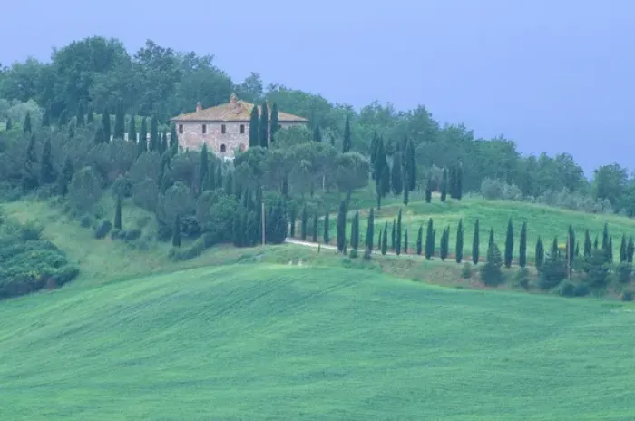 Framed Print : Europe, Italy, Tuscany. Villa on tree lined hillside in Tuscany Framed Print : Europe, Italy, Tuscany. Villa on tree lined hillside in Tuscany