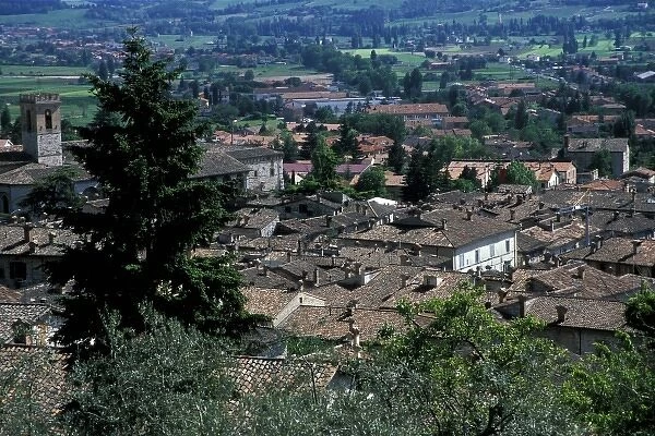 Europe, Italy, Umbra, Assisi. Scenic rooftops