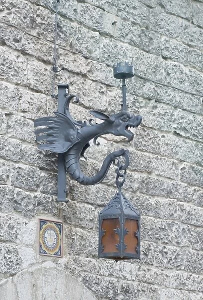 Europe, Italy, Umbria, Assisi, Dragon Lantern