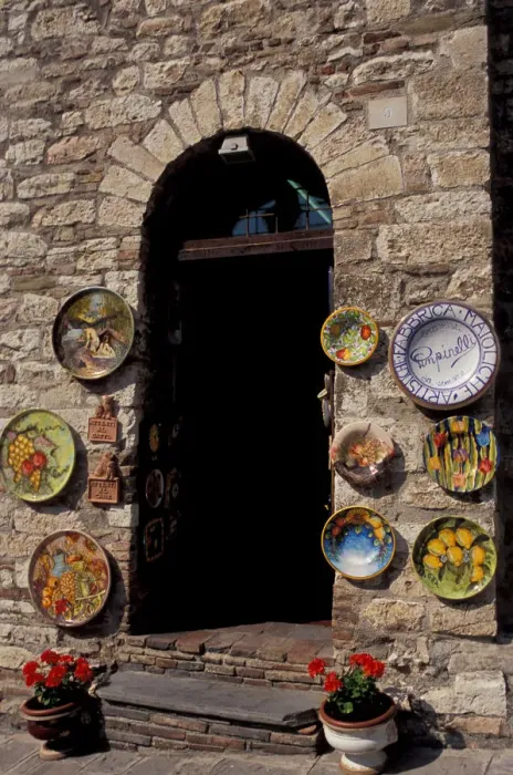 Framed Print : Europe, Italy, Umbria, Gubbio, pottery store Framed Print : Europe, Italy, Umbria, Gubbio, pottery store