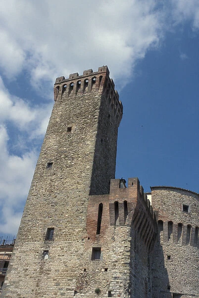 Europe, Italy, Umbria, Umbertide, tower of La Rocca (1394)