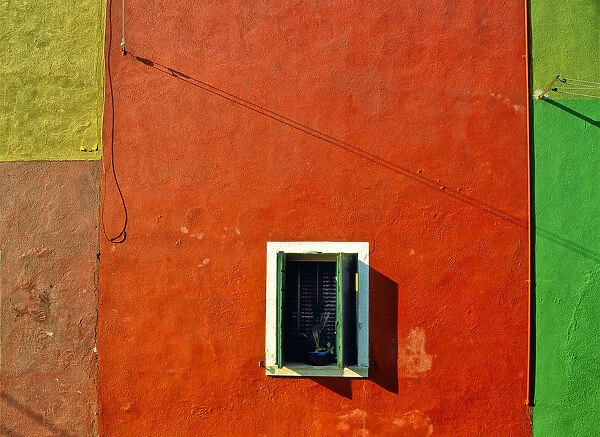 Europe, Italy, Veneto, Burano. Close-up of house wall