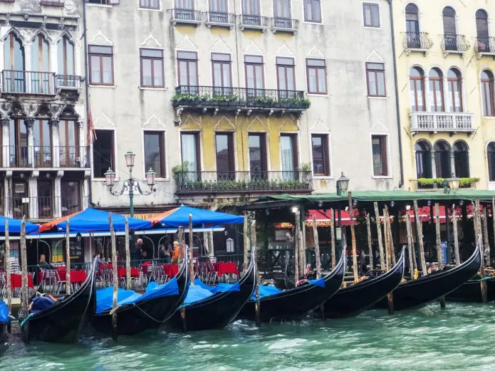 Framed Print : Europe; Italy; Venice; Buildings along the Grand Canal with Gondolas parked Framed Print : Europe; Italy; Venice; Buildings along the Grand Canal with Gondolas parked