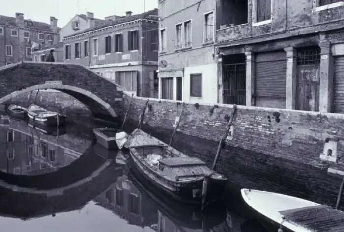 Framed Print : Europe, Italy, Venice. Canal, Dorsoduro; winter