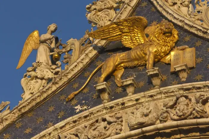 Framed Print : Europe, Italy, Venice. Close-up of Lion of San Marco on facade of San Marco Basilica Framed Print : Europe, Italy, Venice. Close-up of Lion of San Marco on facade of San Marco Basilica