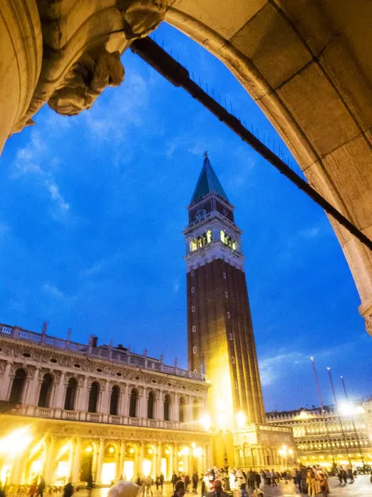 Framed Print : Europe; Italy; Venice; Evening view of Bell Tower at San Marco Square Framed Print : Europe; Italy; Venice; Evening view of Bell Tower at San Marco Square