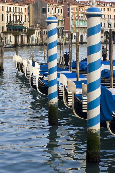 Europe, Italy, Venice. Gondolas on the Grand Canal. Credit as: Wendy Kaveney  /  Jaynes