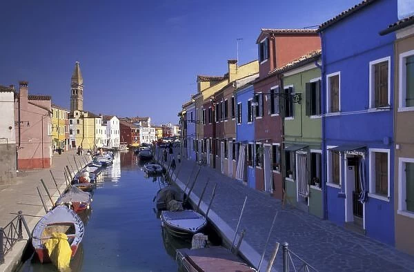 Europe, Italy, Venice, Murano Island, Colorful houses