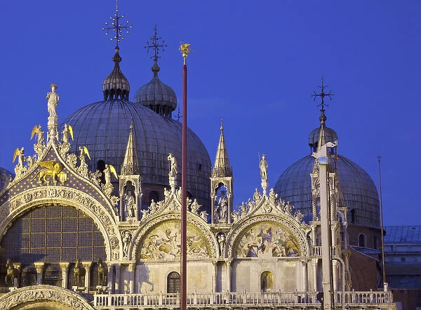 Europe, Italy, Venice. Saint Marks cathedral in the evening