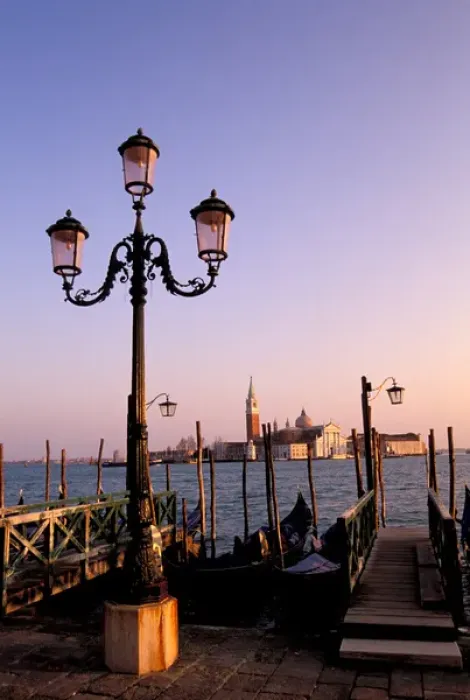 Framed Print : Europe, Italy, Venice. San Marco Pier at sunset