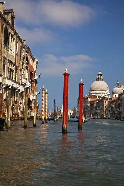 Europe; Italy; Venice; Santa Maria della Salute With Blue Sky and The Grand Canal