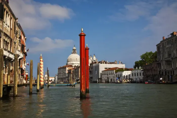 Framed Print : Europe; Italy; Venice; Santa Maria della Salute With Blue Sky and The Grand Canal Framed Print : Europe; Italy; Venice; Santa Maria della Salute With Blue Sky and The Grand Canal