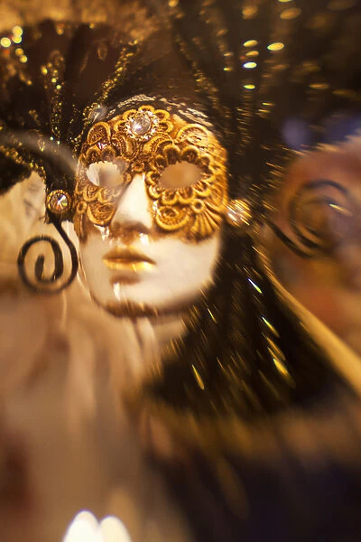 Europe; Italy; Venice; Selective Focus of Carnival Mask
