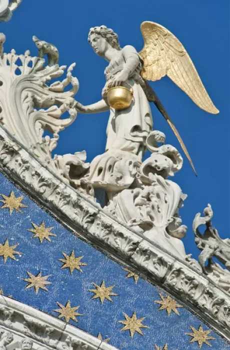 Framed Print : Europe, Italy, Venice, Statue ofAngel on St. Marks Basilica (Basilica di San Marco)