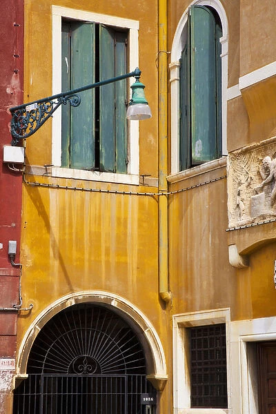 Europe; Italy; Venice; Street Scenes from Venice With Colored Building