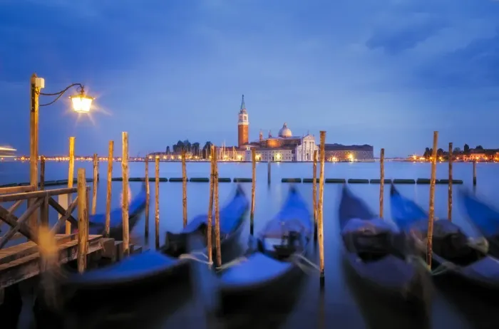 Framed Print : Europe, Italy, Venice. Sunset on gondolas and San Giorgio Maggiore church. Credit as Framed Print : Europe, Italy, Venice. Sunset on gondolas and San Giorgio Maggiore church. Credit as